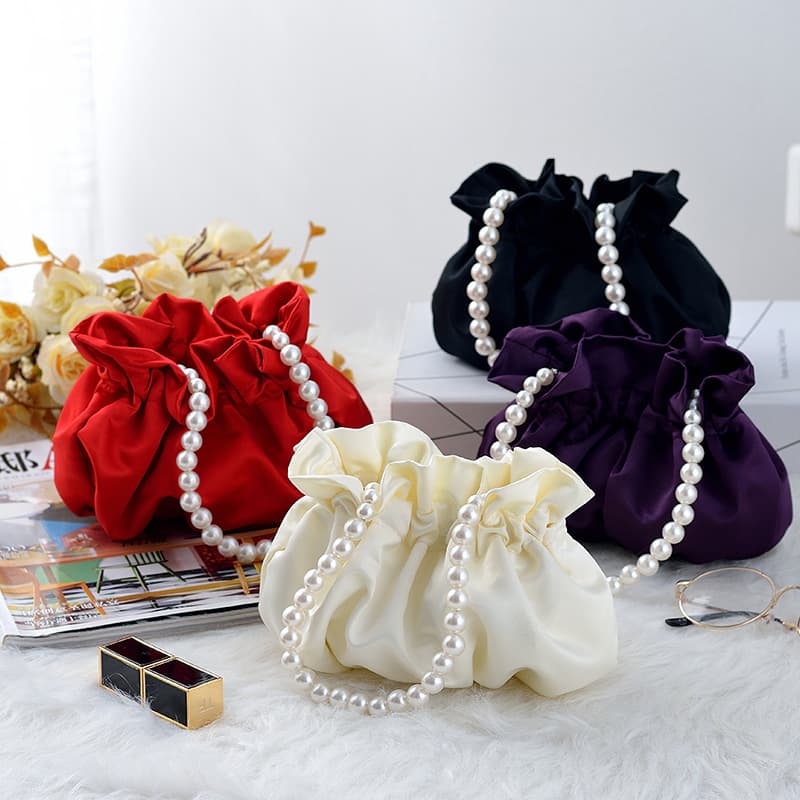 Cute Pearl Satin Mini Handbag