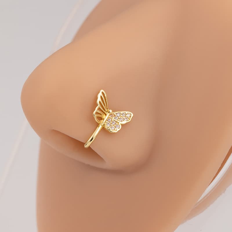 Non-piercing Minimalist U-shaped Nose Clip In Gold And Silver Cartilage Clip