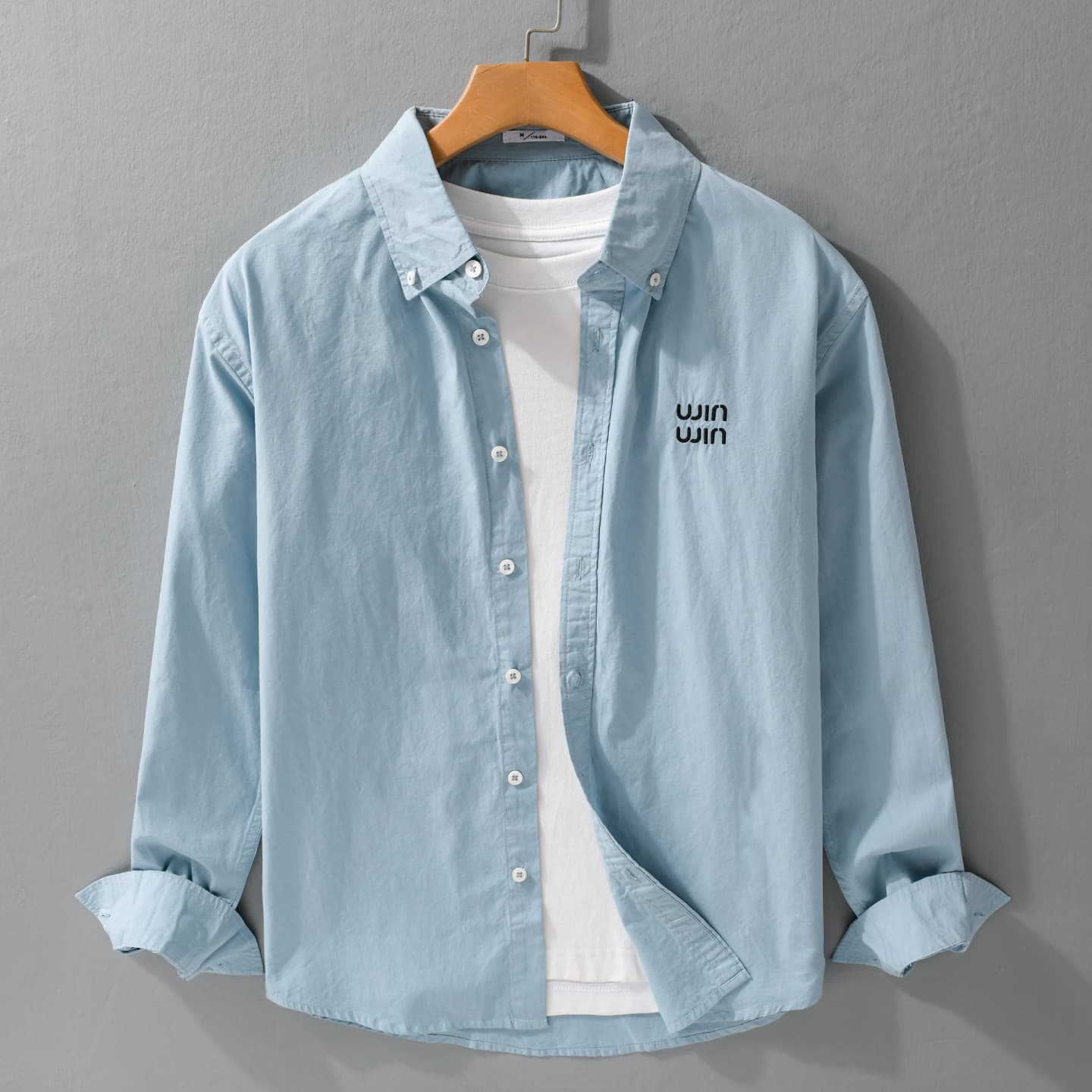 SpringAutumn Simple Mens Long-Sleeve Shirt