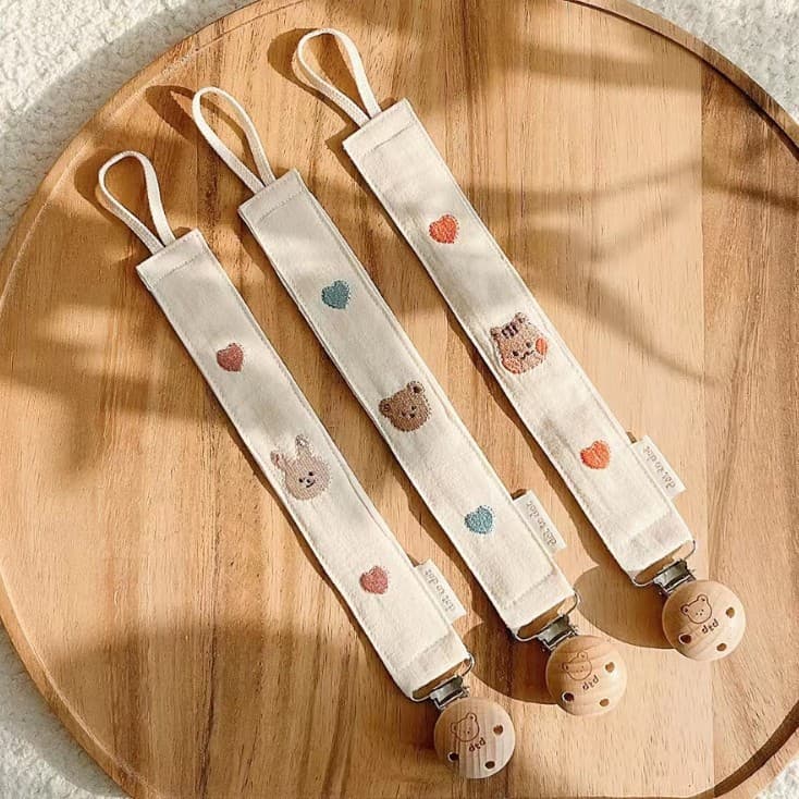 Baby Pacifier Wooden Anti-lost Chain Clip Molar Rod
