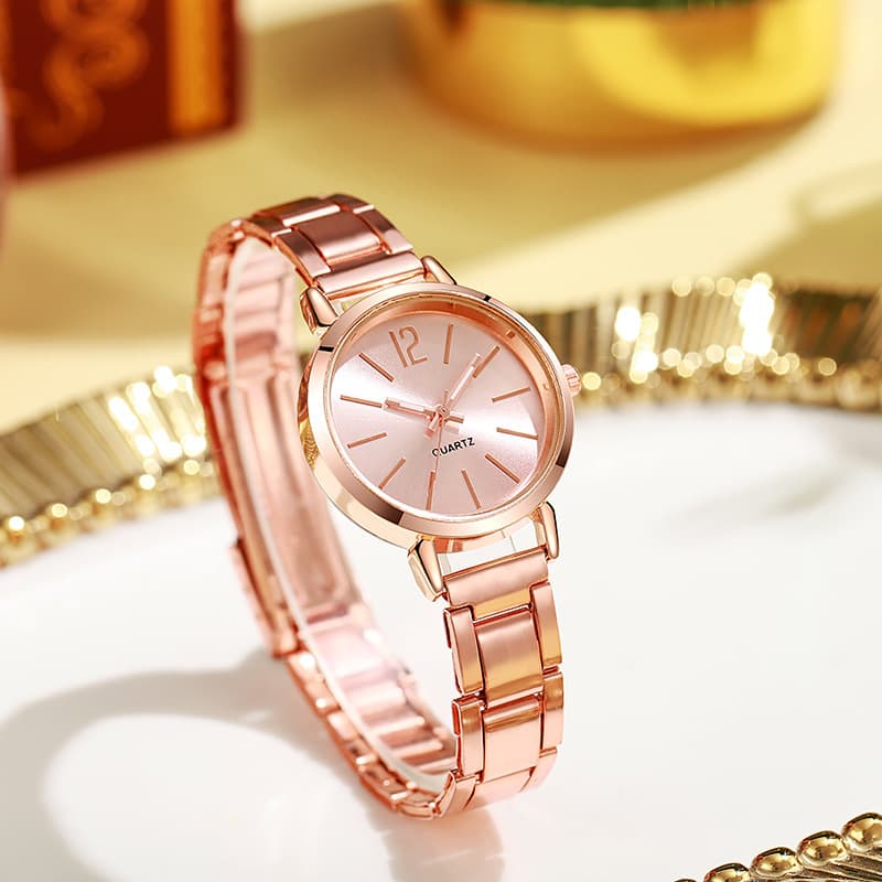 Womens Gold-Plated Steel-Strap Quartz Watch