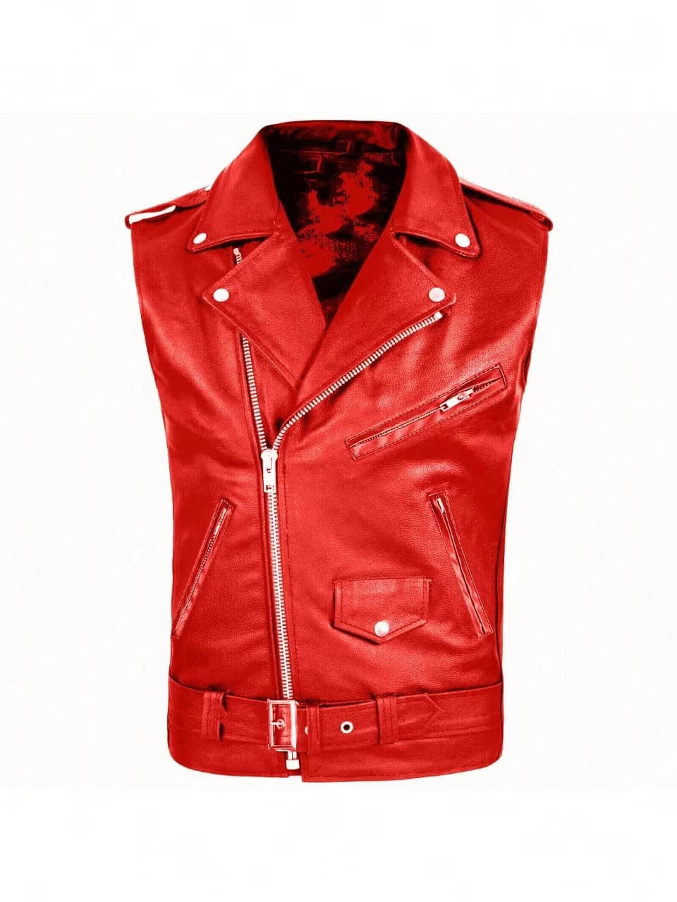 Mens PU Leather Biker Vest