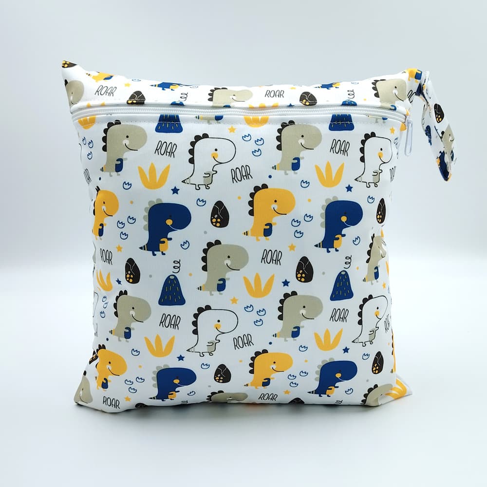 Cartoon-printed Single-zipper Diaper Bag For Babies Storage Pouch