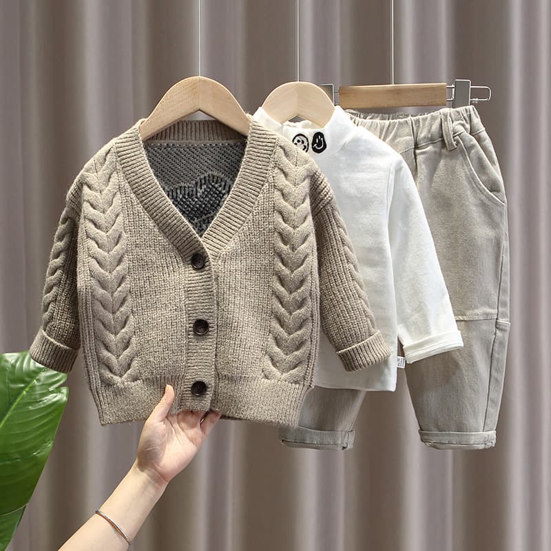 Boys' Autumn Knit Sweater And Pants Set