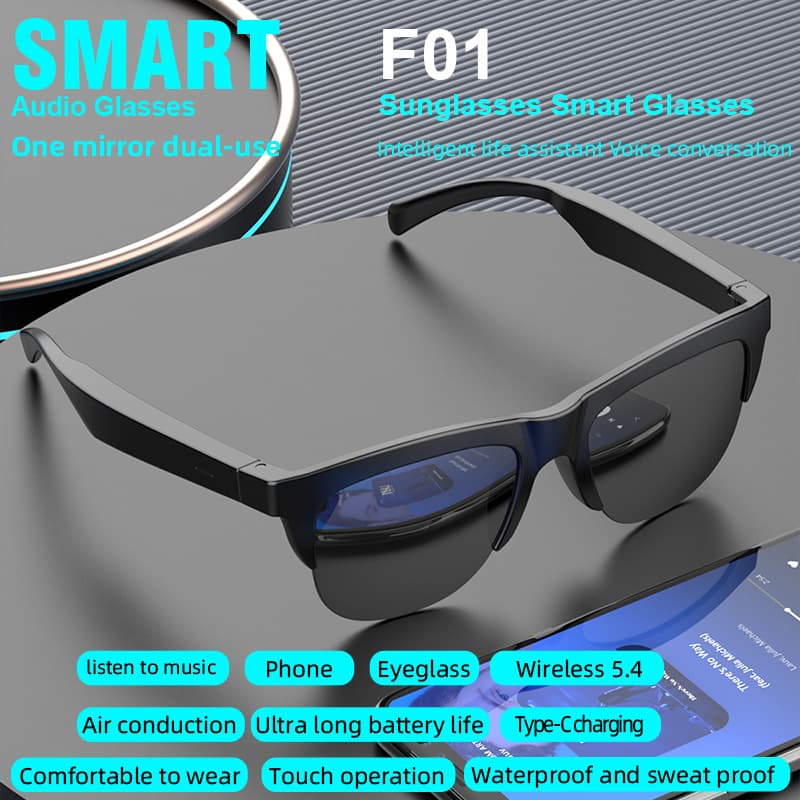 F01 Wireless Stereo Bluetooth Waterproof Glasses