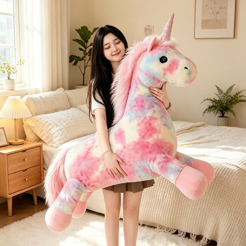 Rainbow Plush Toy Praying Stuffed Animal Soft Pillow For Kids Bedroom Decor Gift