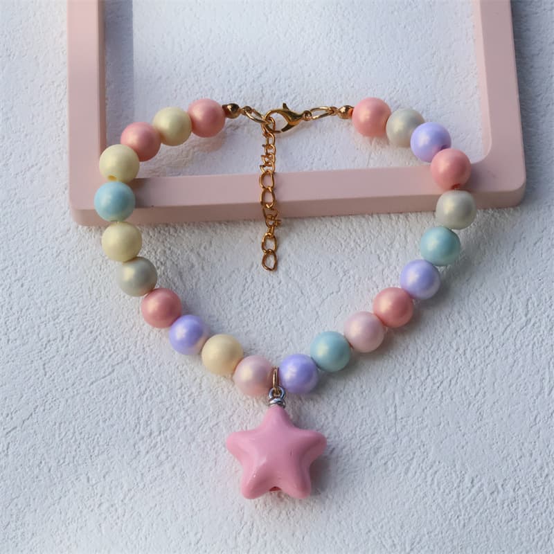 Fashionable Colored Beaded Pet Necklace