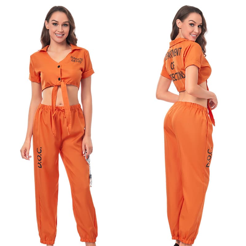 Orange Female Inmate Cosplay Role-playing Game Uniform