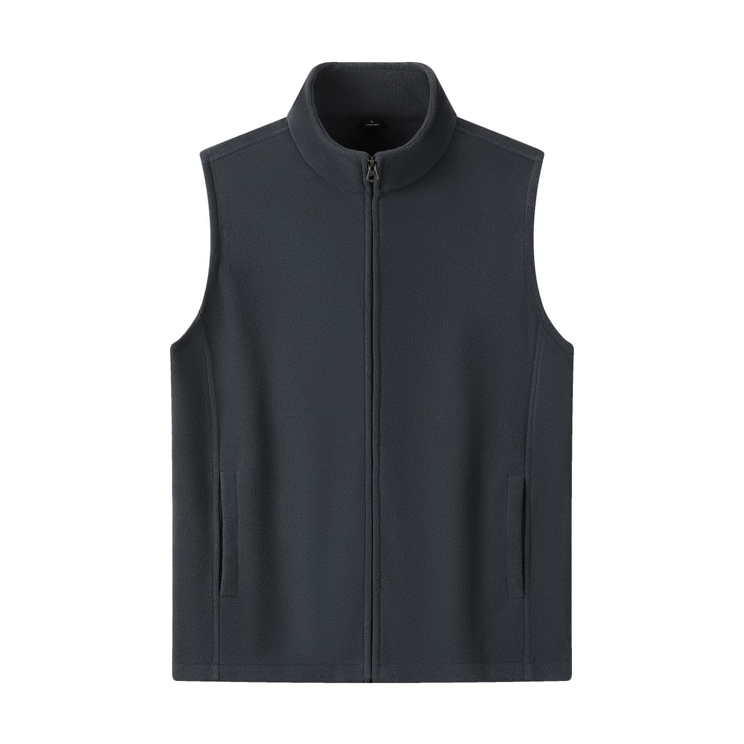 Zipper Stand Collar Double-sided Fleece Cardigan Fleece Vest