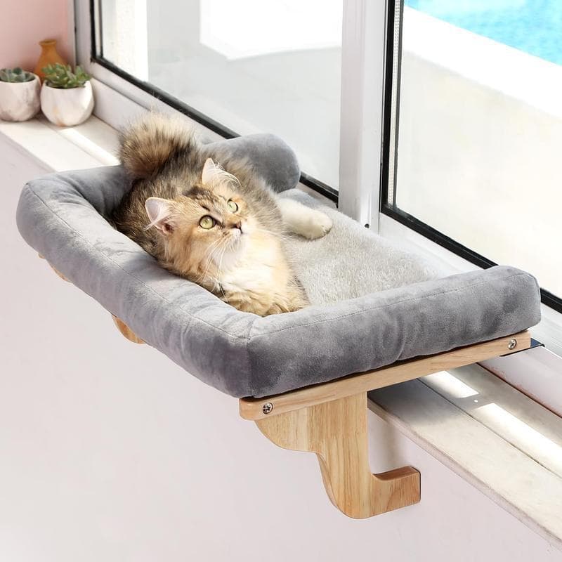 Solid-color Hammock For Cats And Dogs Made From Pure Wood