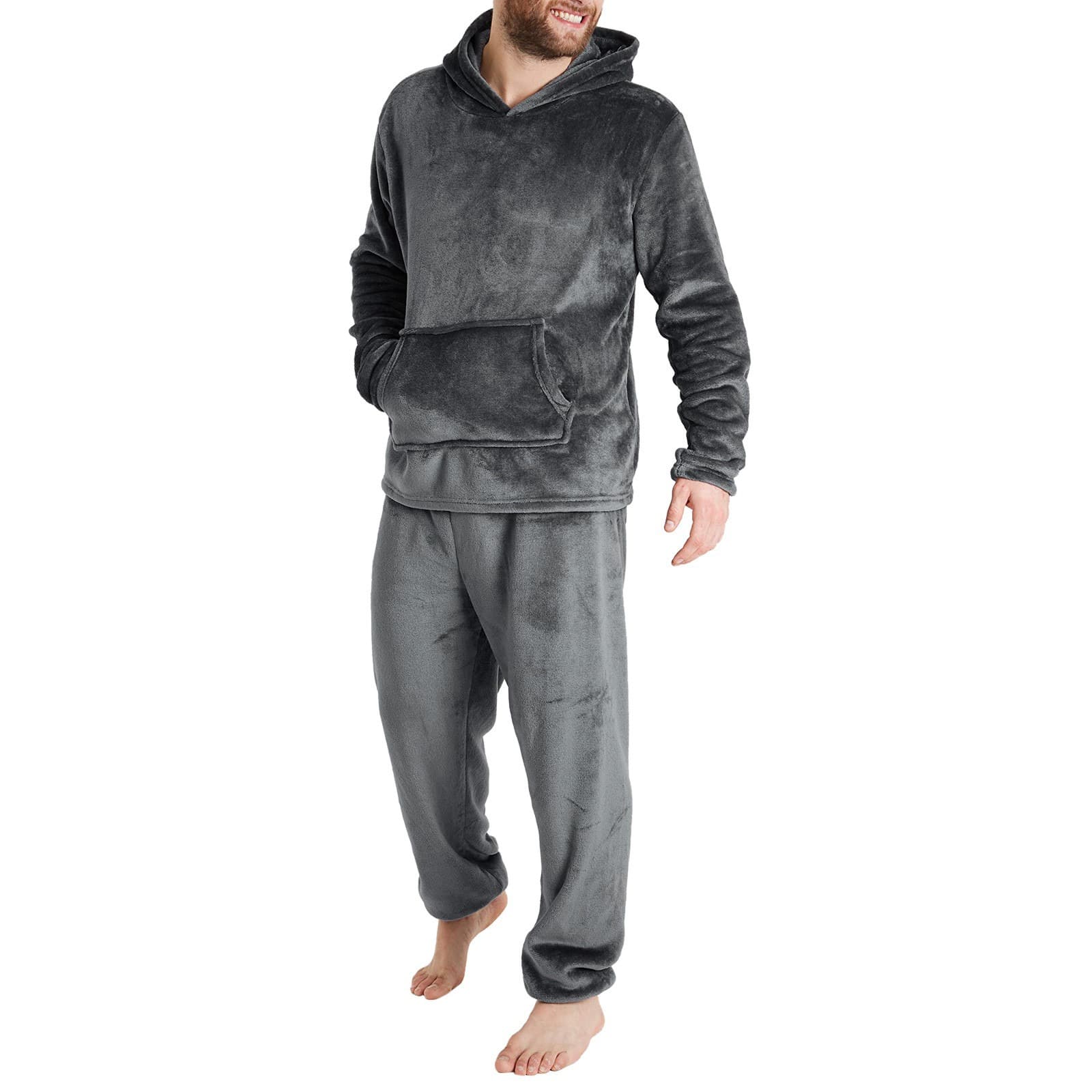 AutumnWinter Flannel Warm Hooded Set