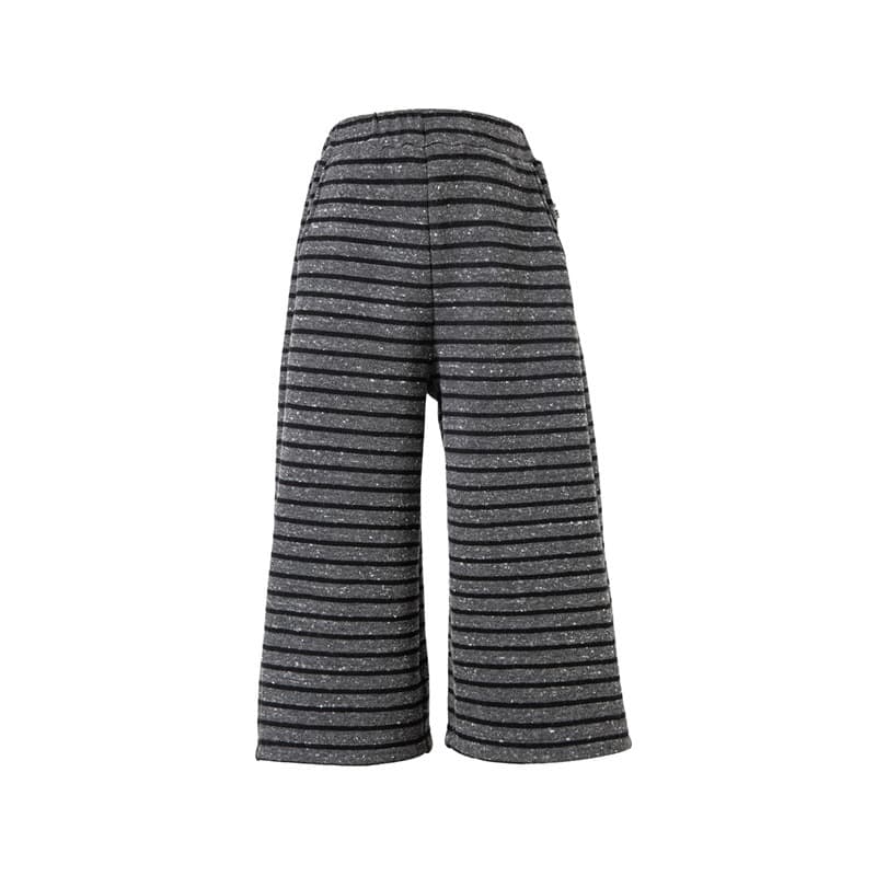 Girls Striped Loose-fit Casual Wide-leg Pants