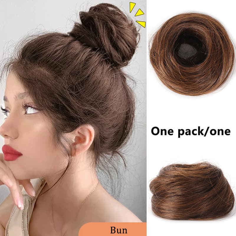 Clip-in Hairpiece Small Bun Womens Straight Hair Wig