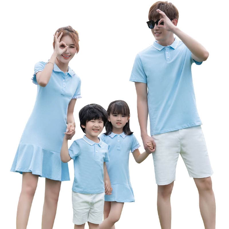 Fresh And Chic Mother-Daughter Dress Set With Short Sleeves