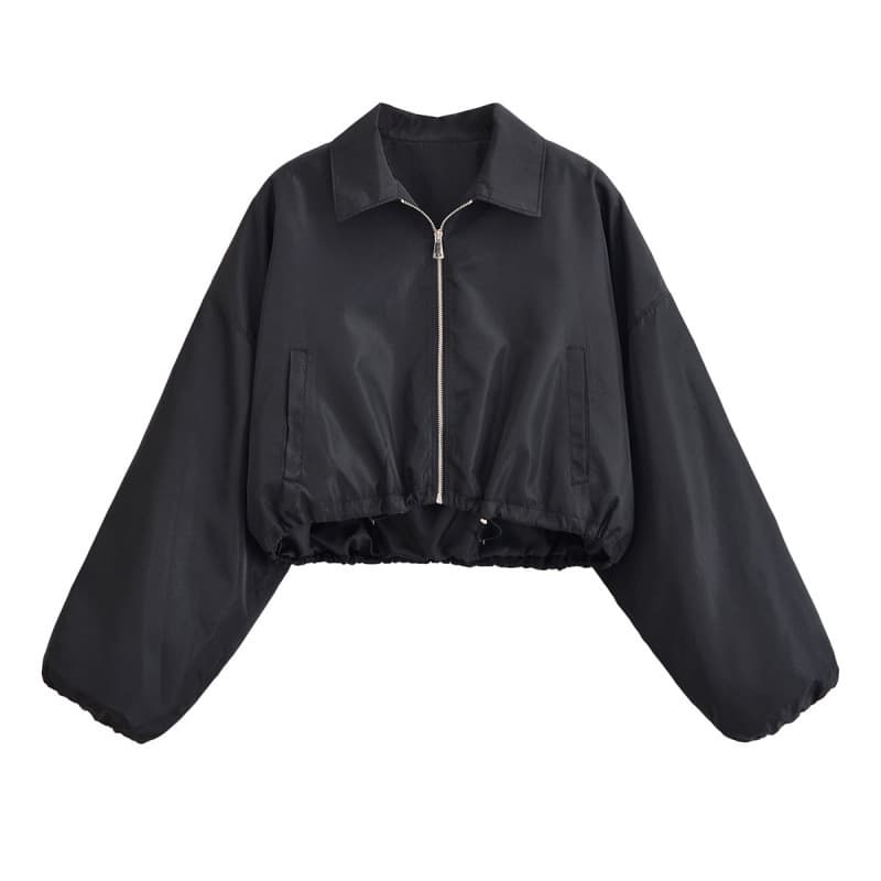 New Autumn Versatile Minimalist Short Jacket With A Turn-down Collar And Skirt