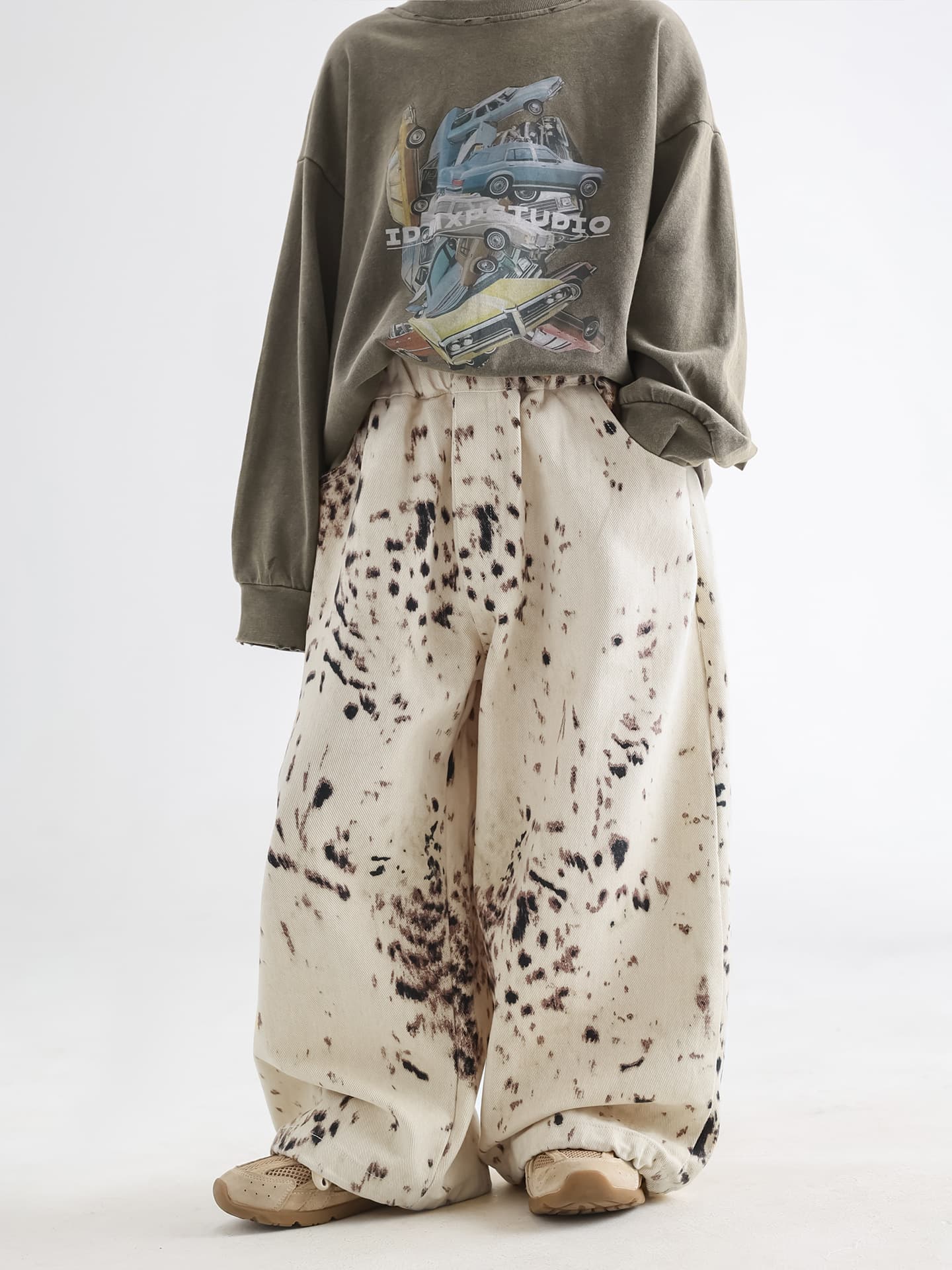 New Childrens Korean-style Leopard-print Casual Pants