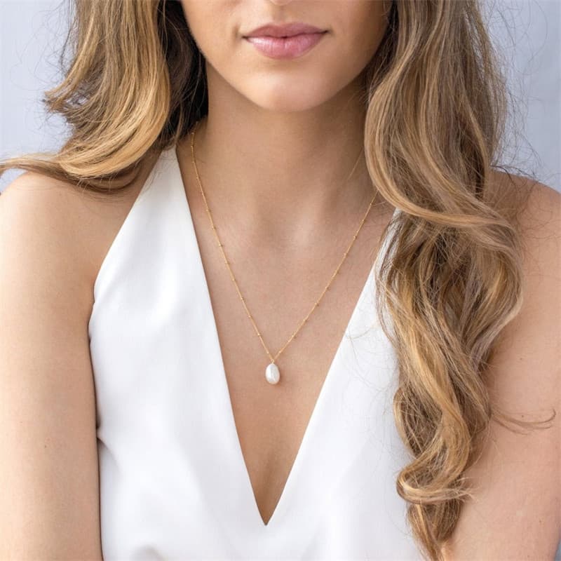 Fashionable Minimalist And Elegant Womens Copper Necklace With 14K Gold Plating