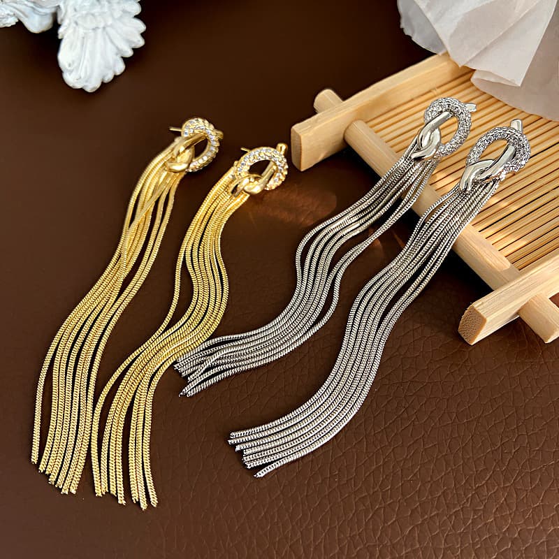 Fashionable Stud Earrings Elegant Long-style For Women