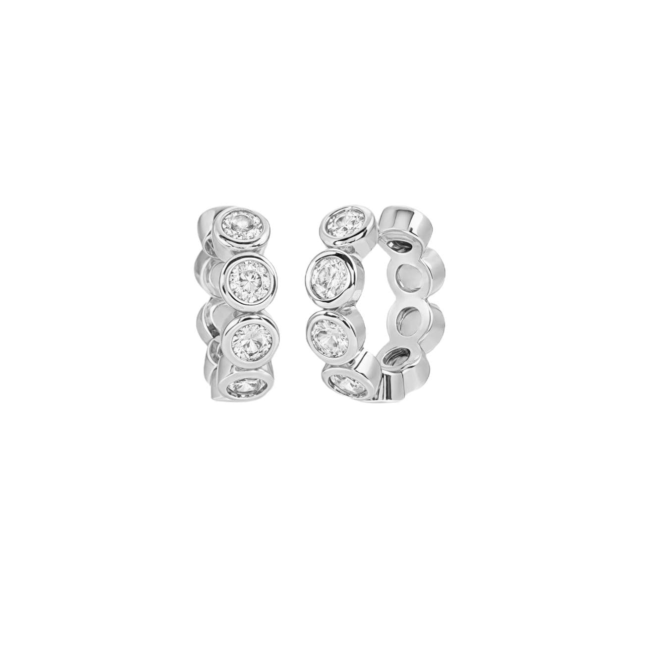 S925 Sterling Silver Personalized Minimalist Bubble Round Diamond EarringsStuds