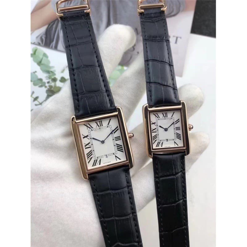 Kaja Square 2-hand Quartz Leather Strap Watch