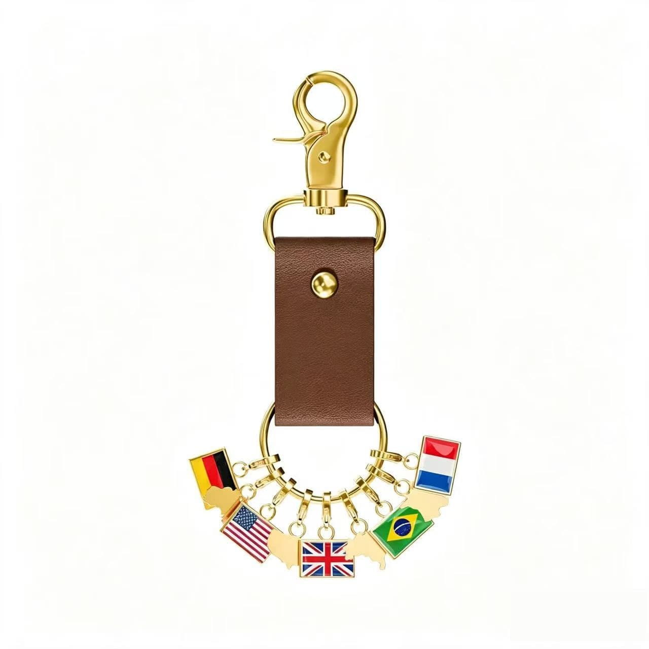 Square National Flag Pendant With Lobster Clasp