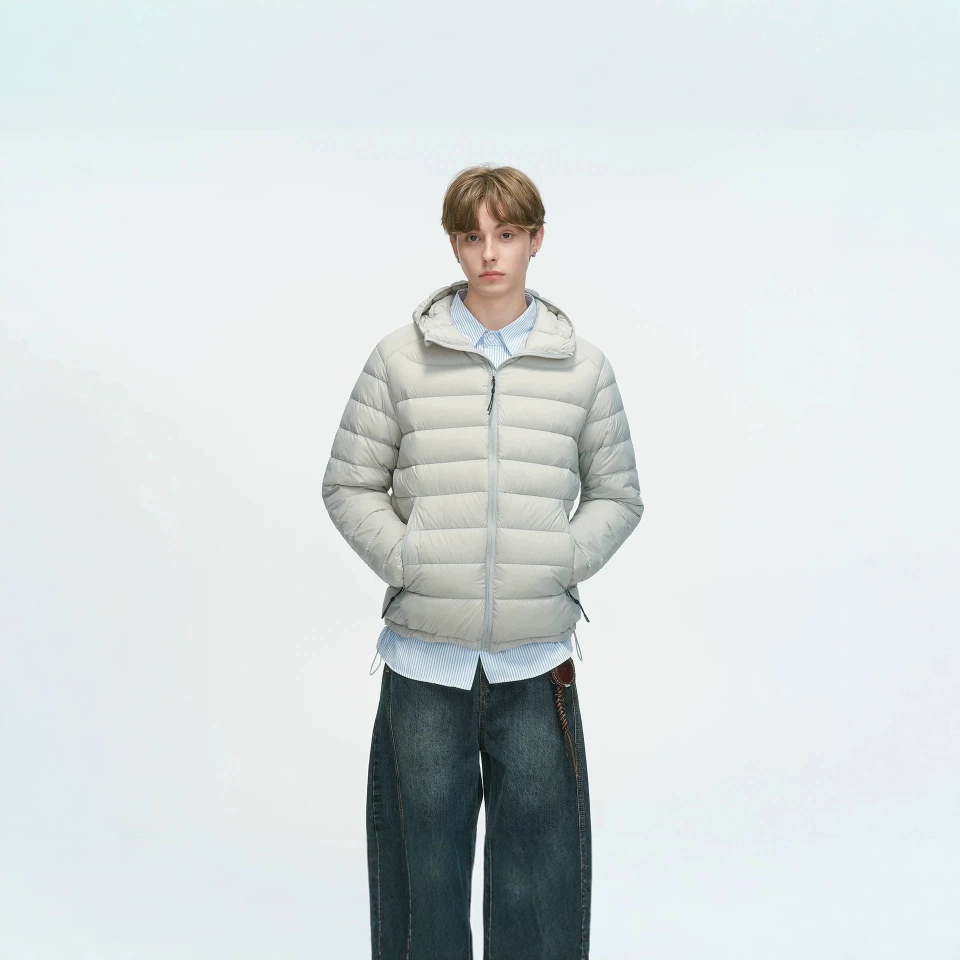 Autumnwinter Ribbed Down Jacket Unisex Style