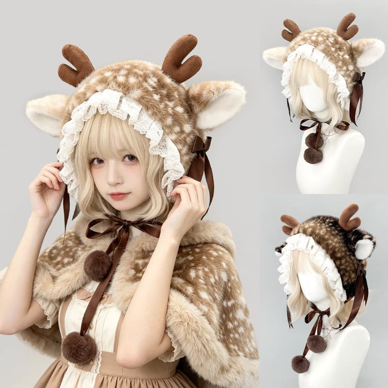 Plush Deer Hair Hat Christmas Headband