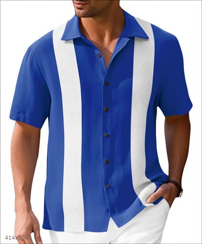 Mens Sporty 3D-printed Casual Shirt