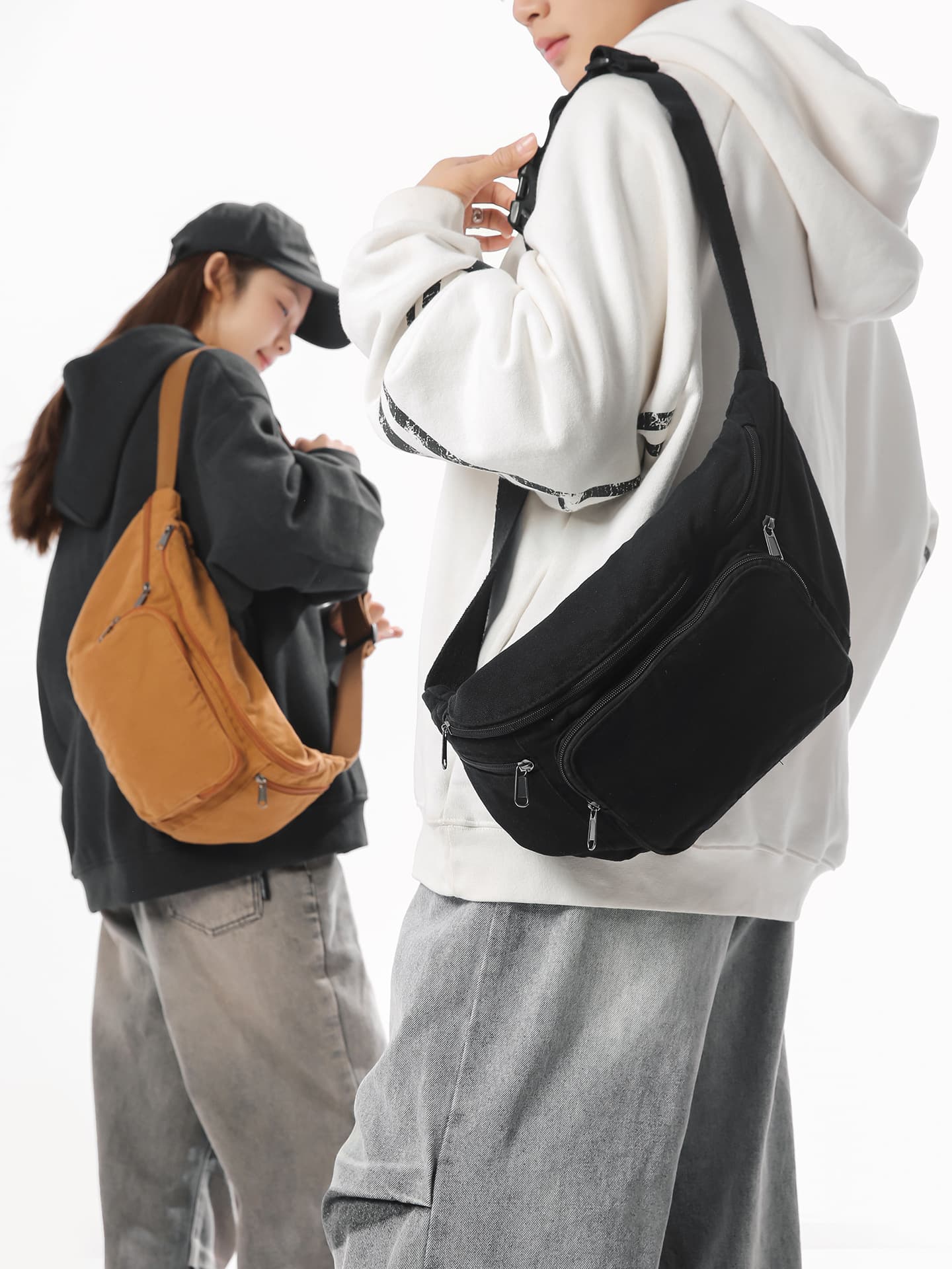Large-capacity Vintage Washed Canvas Crossbody Bag For Men