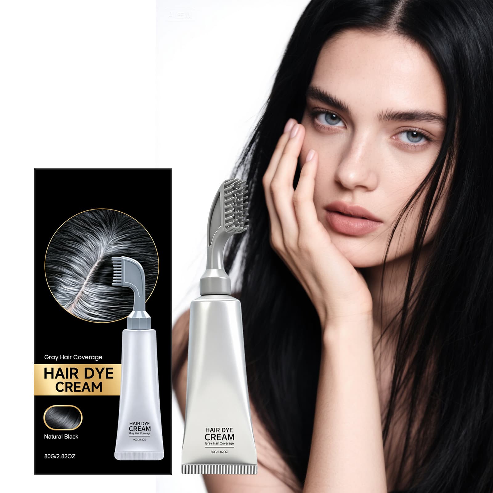Natural Black Hair Dye Comb