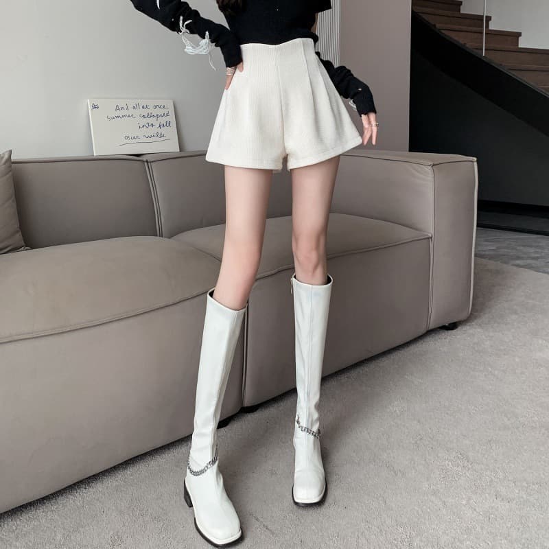 New High-waisted Slimming Corduroy Wide-leg Bootcut Pants For Outerwear