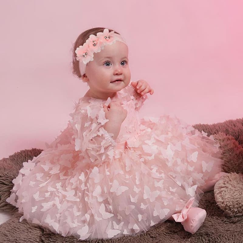 Baby And Toddler Mid-sleeve Dress Childrens Formal Gown