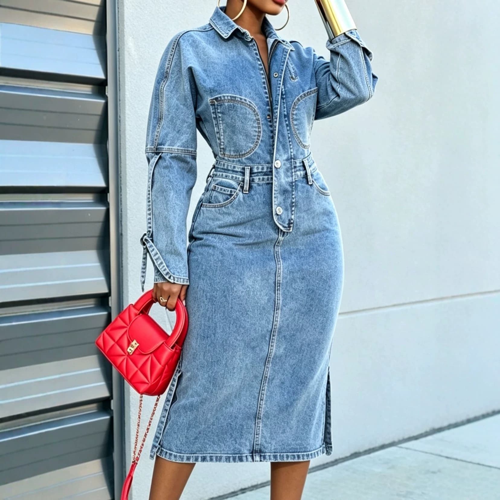 European And American Tooling Foreign Trade Station Loose Long Dress