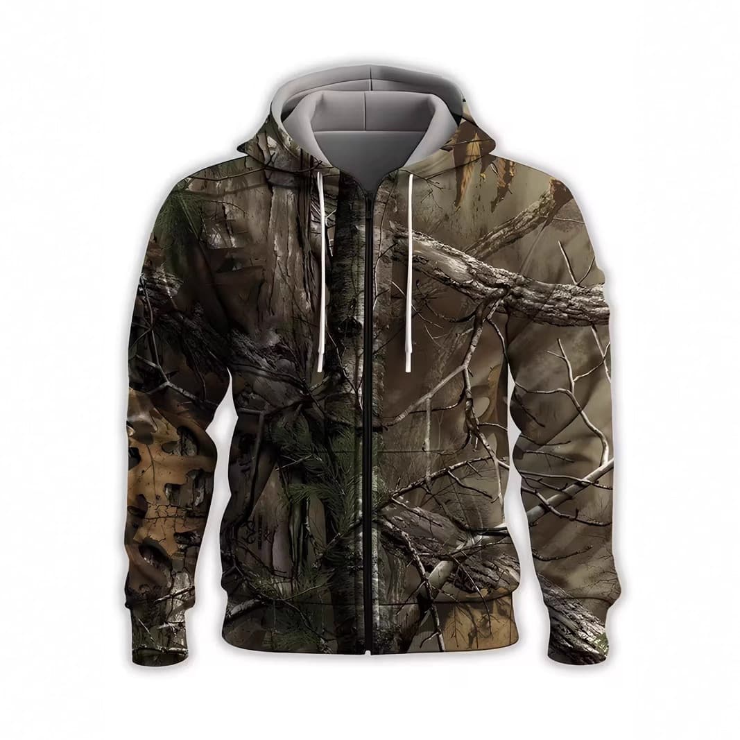 Leaves Mori Style 3d Printed Zipper Jacket