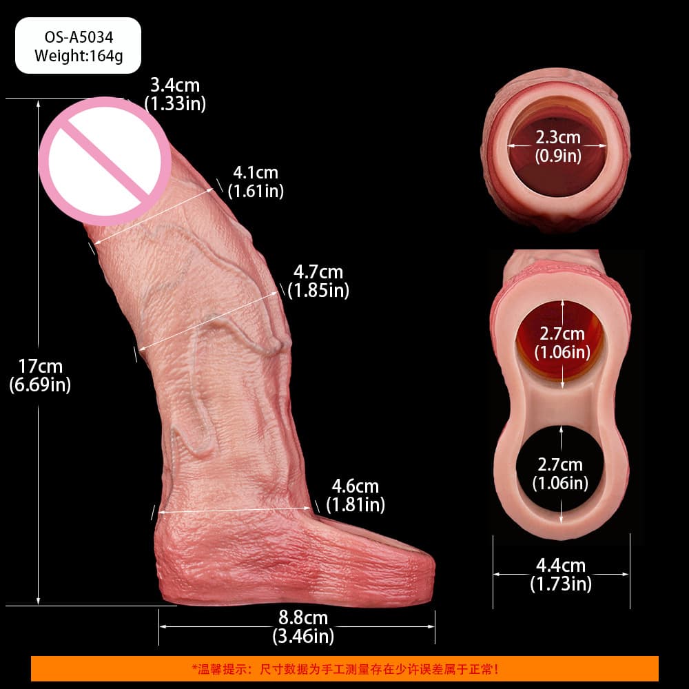 Exposed Fang-style Penis Sleeve Restraints And Toy