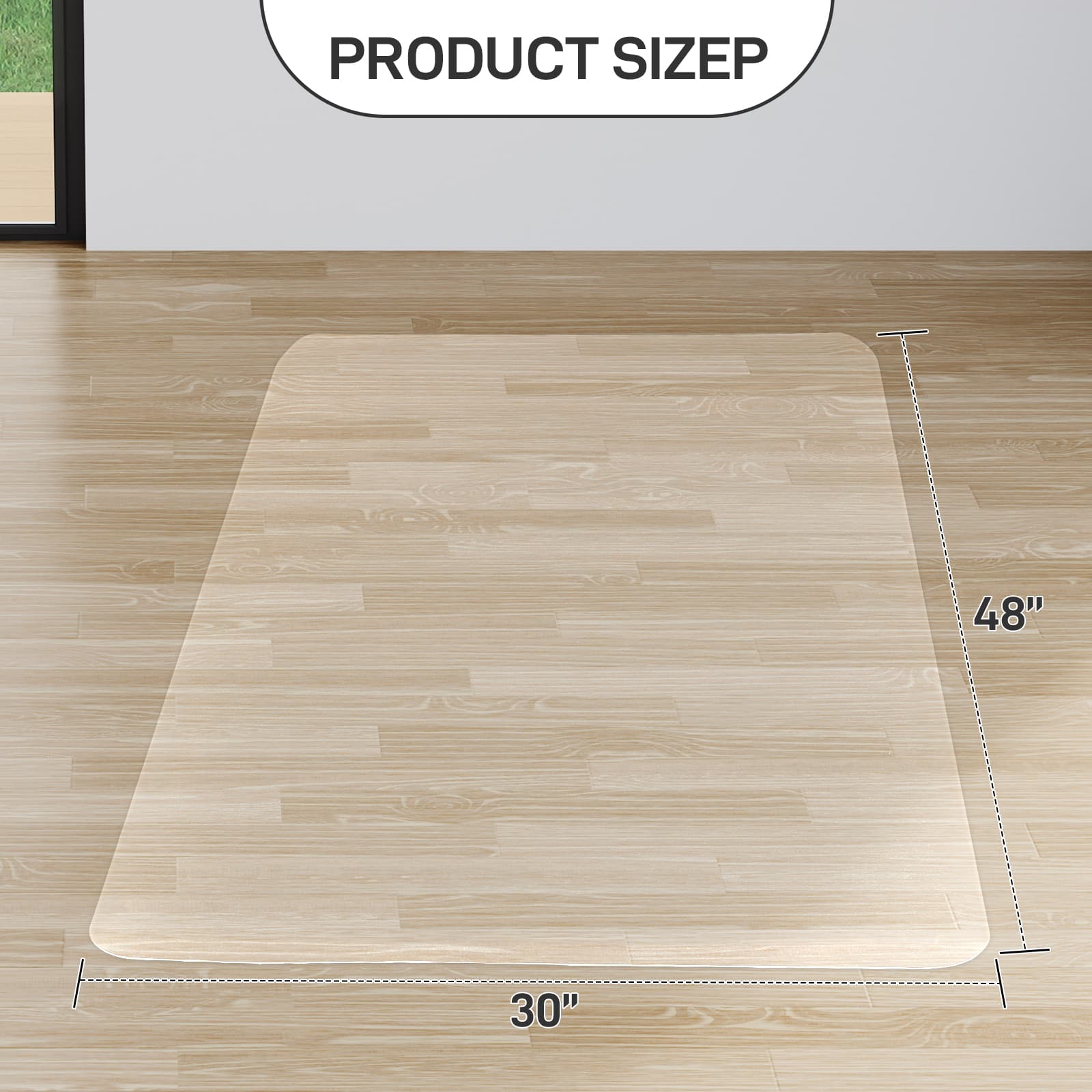 Frosted 2.0 PVC Floor Mat, 76x122cm (30x48in), Rectangular Non-Slip Design