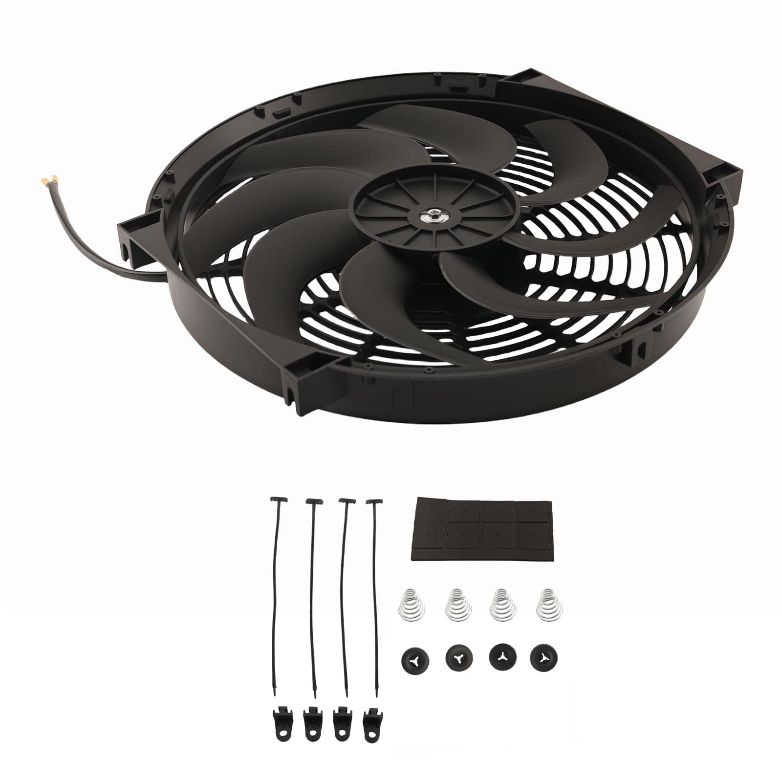 14" Electric Cooling Fan Universal Fit fit for Radiator Oil Cooler 800CFM 80W Black