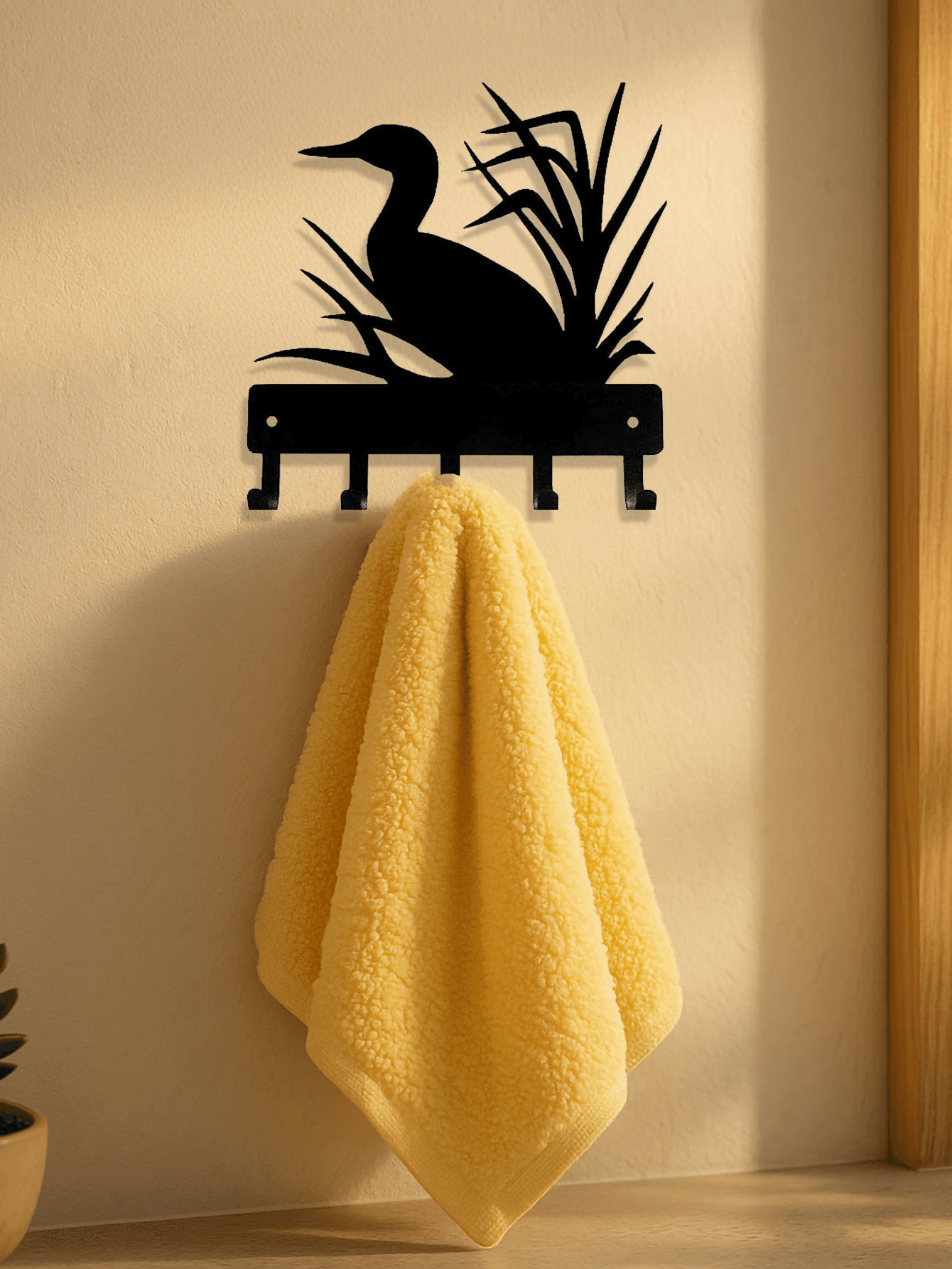 CIFbuy Vintage Black iron Wall Hooks Set Rustic Coat Rack Key Holder Space Saving Wall Organizer (TikTok, temu pick-up service)