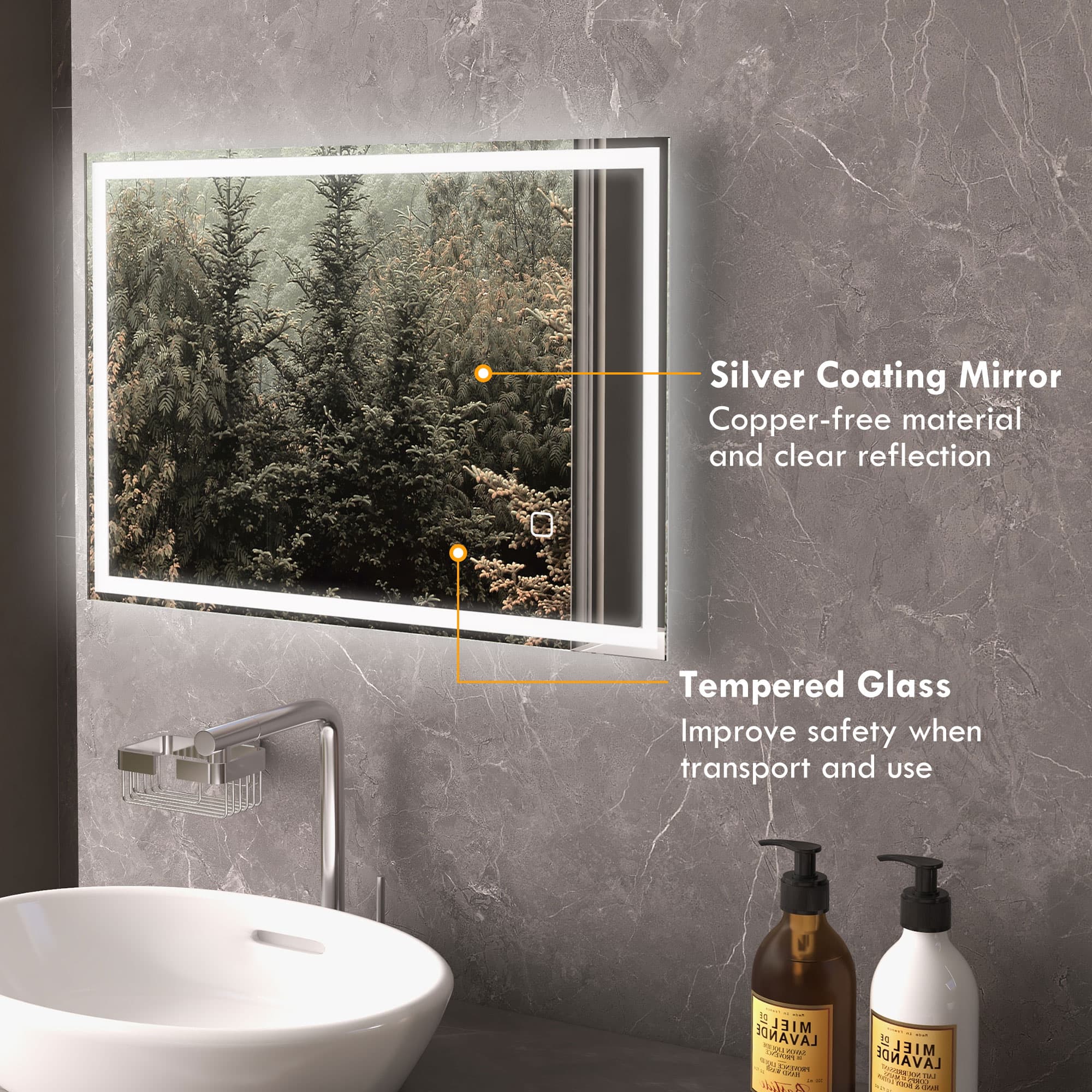 Bathroom Mirror ( Amazon Shipping)（Prohibited by WalMart）