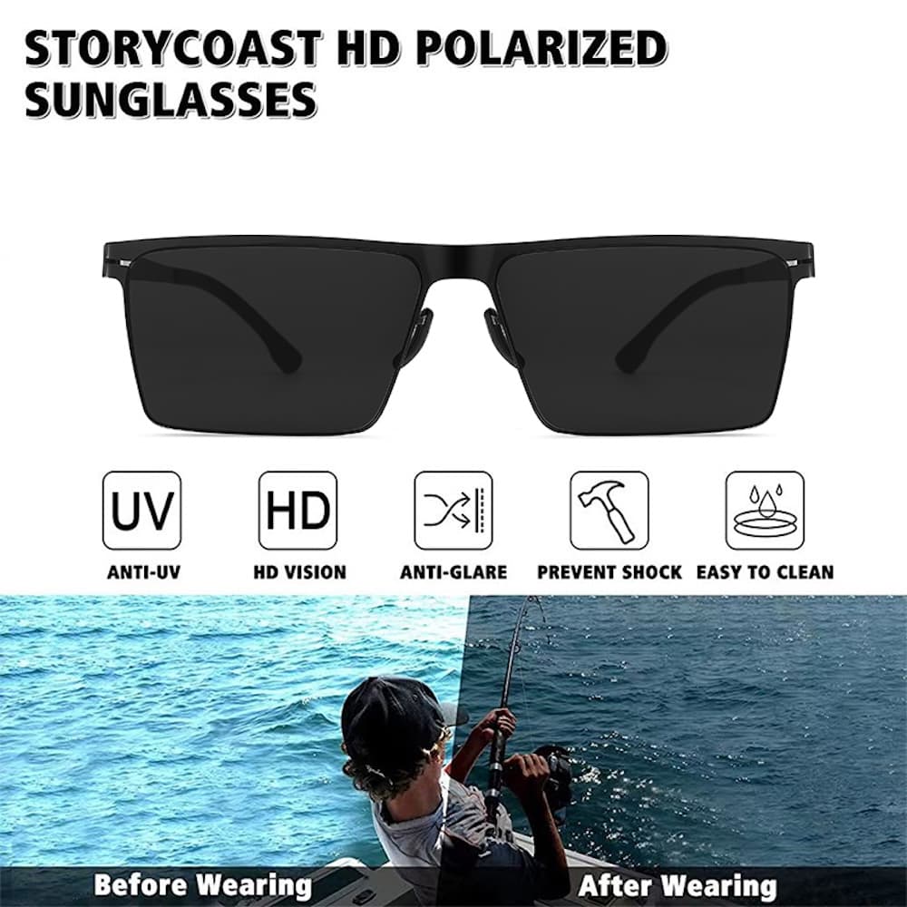 Square Polarized sunglasses for Men and Women, UV400 Protection