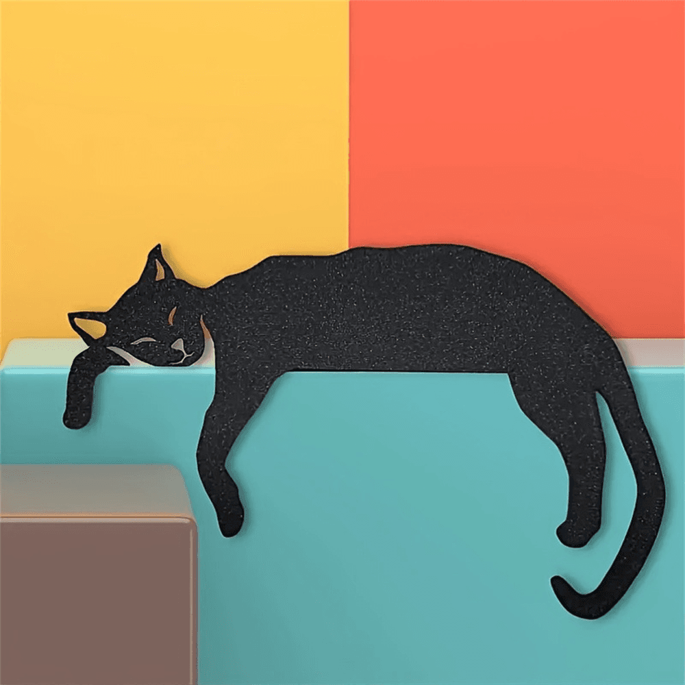 CIFbuy Gothic Black Cat Silhouette Wall Hanging Vintage Boho Decor for Fireplace Bedroom Living Room Door Halloween Gift (TikTok, temu pick-up service)