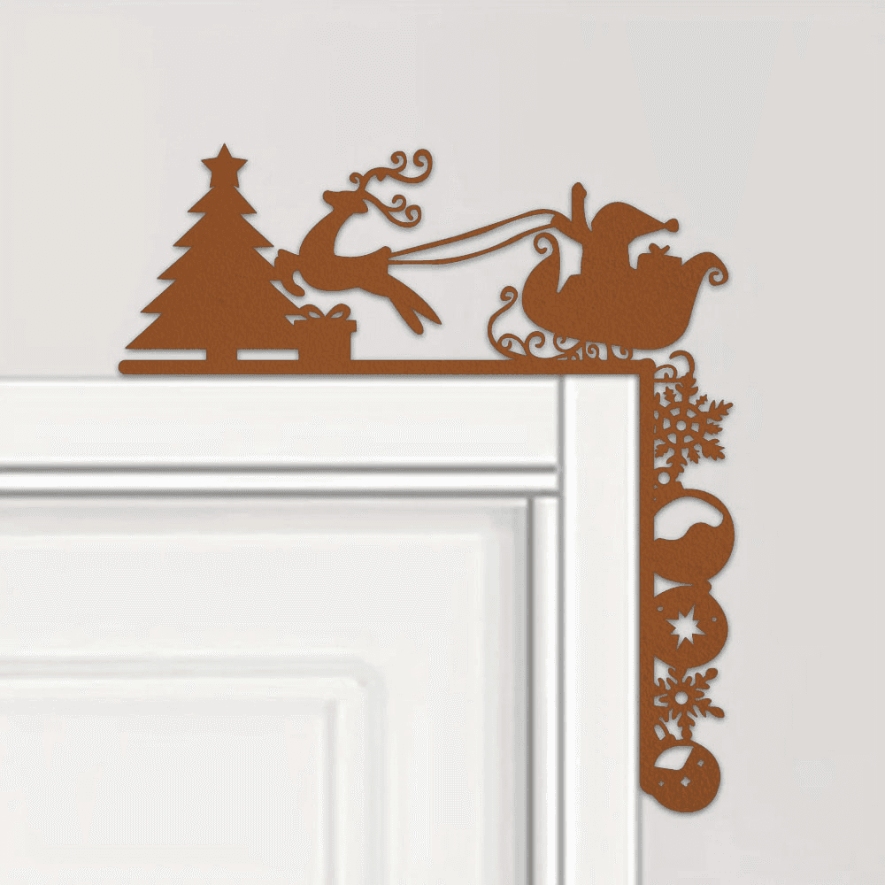 CIFbuy Vintage Metal Sleigh Wall Art Rustic Farmhouse Christmas Decor Living Room Wall Hanging(TikTok, temu pick-up service)