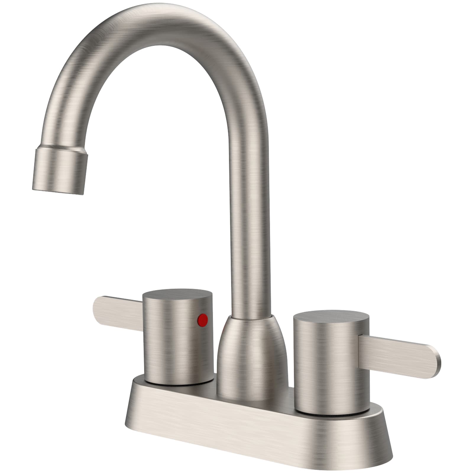 2 Handles Bathroom Sink Faucet, Brushed Nickel Centerset RV Bathroom Faucets for 3 Hole [pop-up drain and hose not included][Unable ship on weekends, TK/TEMU only for pickup, only TX10643 warehouse su