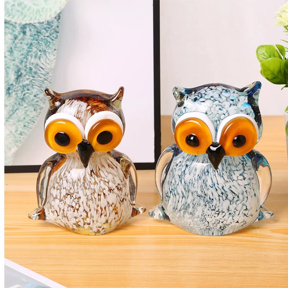 Creative And Cute Colored Glass Owl Home Ornaments