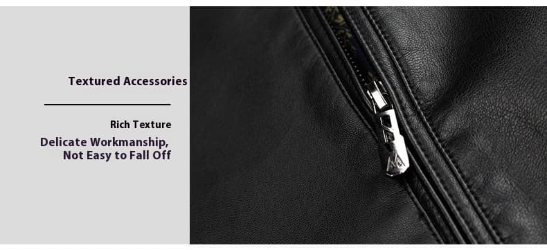 Thin Fleece-lined Soft Leather Jacket For Dad