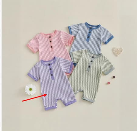 Pure Cotton Four-piece Set Short Crawl Stripe Style
