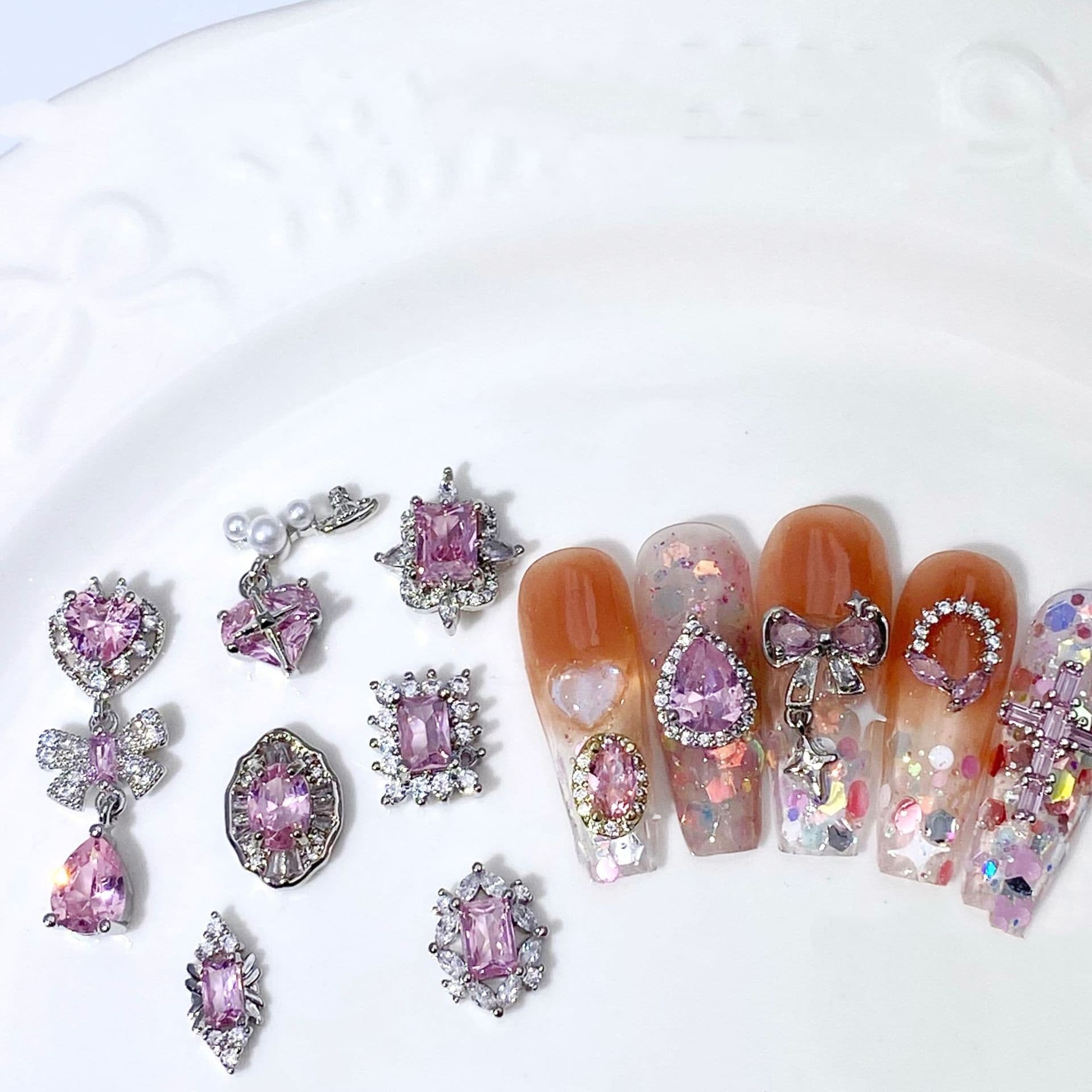 Zircon Nail Art Accessories Bow Heart Moon Irregular Multi-category
