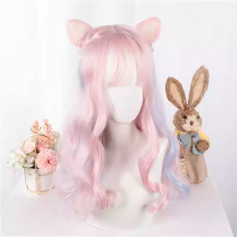 Soft Girl Long Curly Hair In Rainbow Colors Cute And Adorable Cosplay Wig For Girls