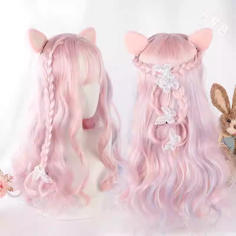 Soft Girl Long Curly Hair In Rainbow Colors Cute And Adorable Cosplay Wig For Girls