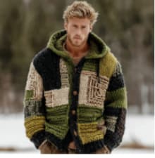 FallWinter European And American-Style Fleece Hooded Long-Sleeve Zip-Up Jacket